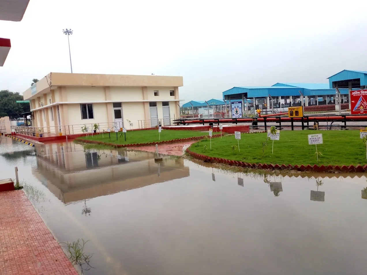 Completed civil works at a building campus